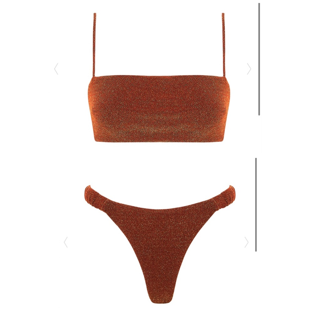 Nookie Beach Lolita Lurex Bikini Swimsuit Copper - Picture 1 of 10